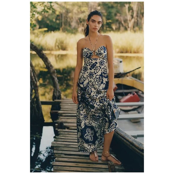 Delfi Collective Dresses | Delfi Collective | Floral Cut Out Halter Maxi Dress | Nwt | Color: Blue/Purple | Size: S | 219_E_Main_St's Closet